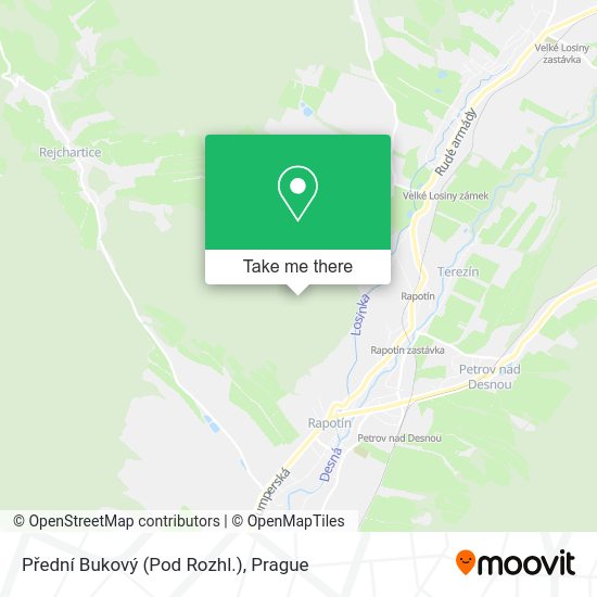 Přední Bukový (Pod Rozhl.) map
