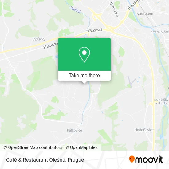 Карта Café & Restaurant Olešná