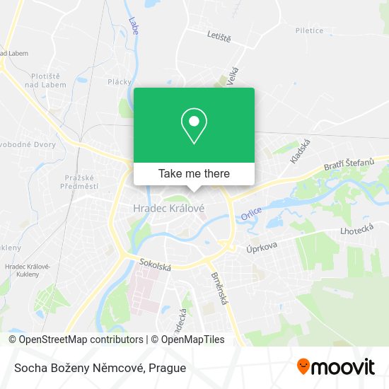 Socha Boženy Němcové map