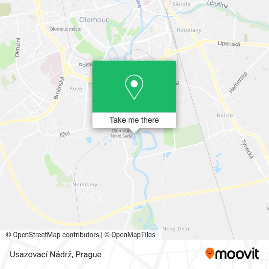 Usazovací Nádrž map