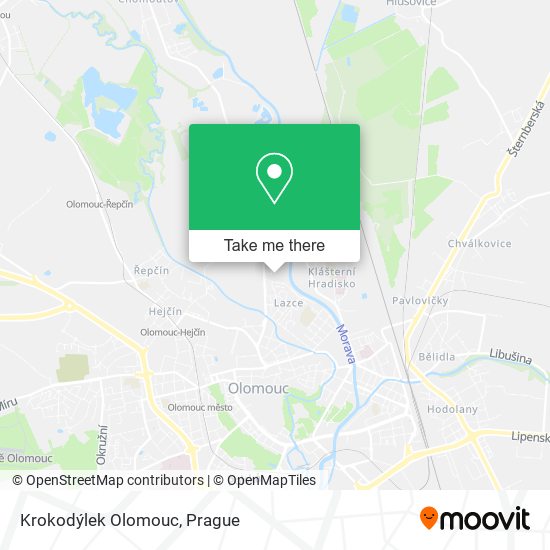 Krokodýlek Olomouc map