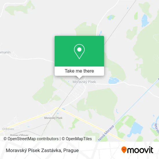 Карта Moravský Písek Zastávka