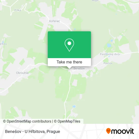 Карта Benešov - U Hřbitova