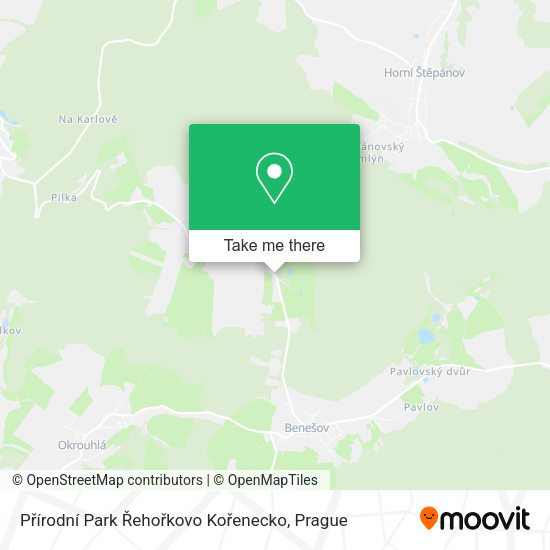 Přírodní Park Řehořkovo Kořenecko map