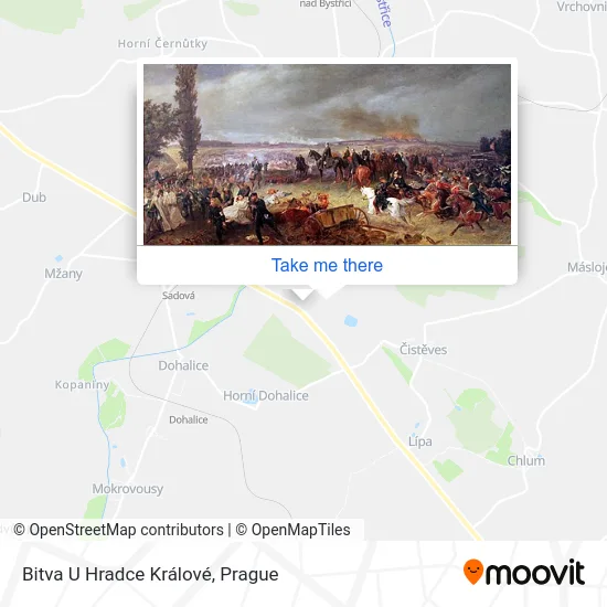 Карта Bitva U Hradce Králové