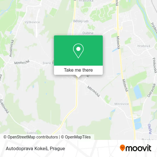Карта Autodoprava Kokeš