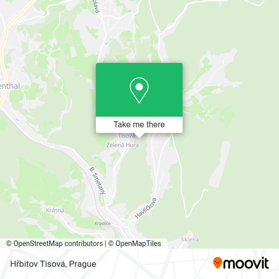 Hřbitov Tisová map