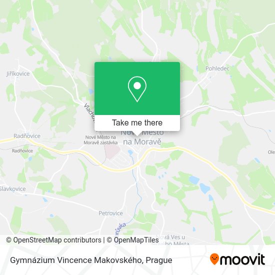 Gymnázium Vincence Makovského mapa