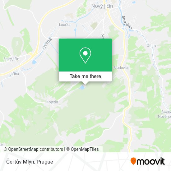 Čertův Mlýn map