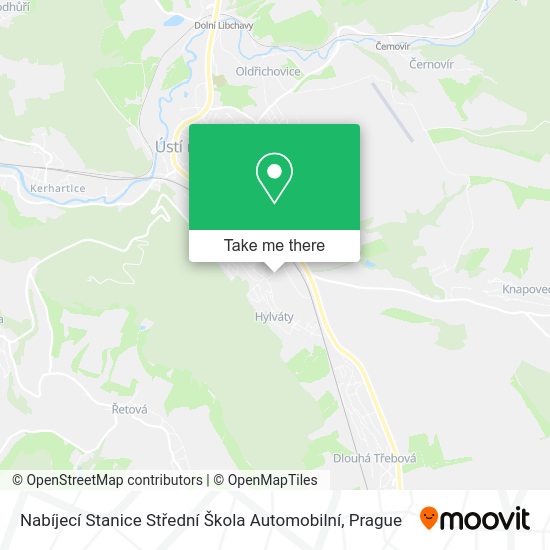 Nabíjecí Stanice Střední Škola Automobilní map