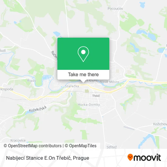 Карта Nabíjecí Stanice E.On Třebíč