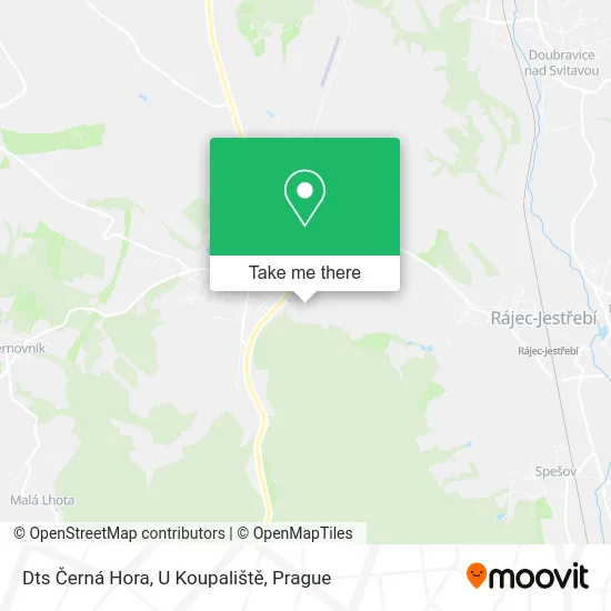 Карта Dts Černá Hora, U Koupaliště