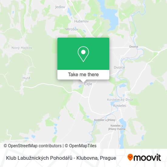 Klub Labužnických Pohodářů - Klubovna map