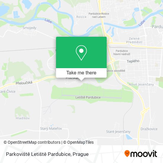 Parkoviště Letiště Pardubice map
