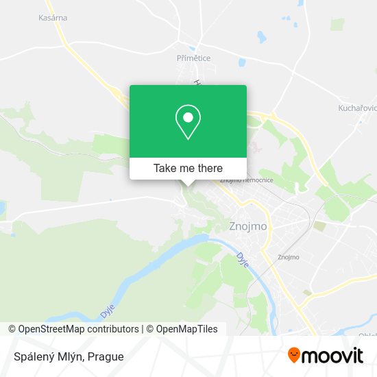 Spálený Mlýn map
