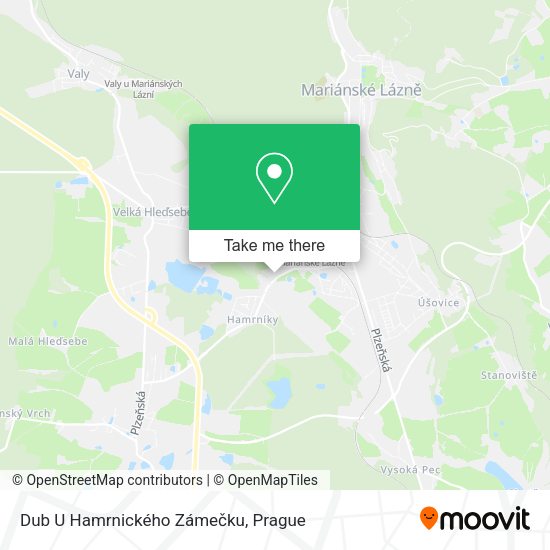 Dub U Hamrnického Zámečku map
