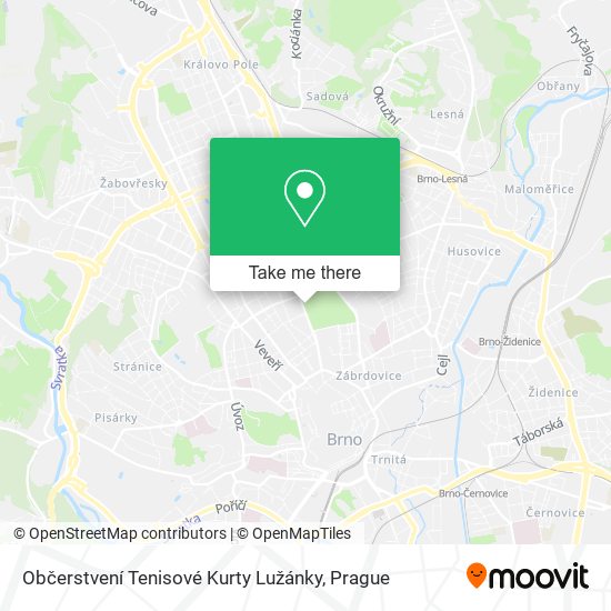 Občerstvení Tenisové Kurty Lužánky map