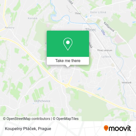 Koupelny Ptáček map