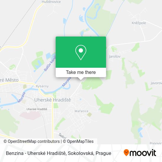 Benzina - Uherské Hradiště, Sokolovská map