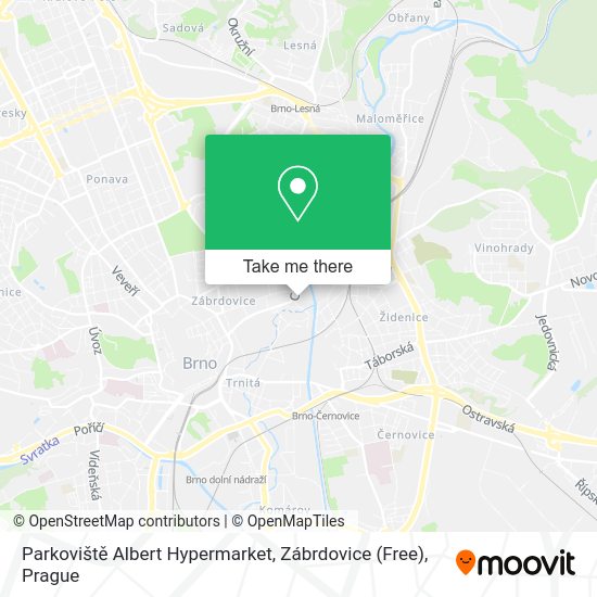 Parkoviště Albert Hypermarket, Zábrdovice (Free) map