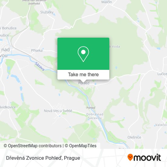 Dřevěná Zvonice Pohleď map
