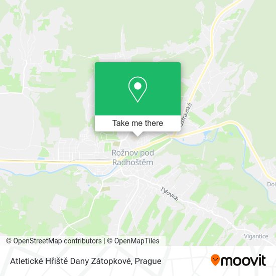 Atletické Hřiště Dany Zátopkové map