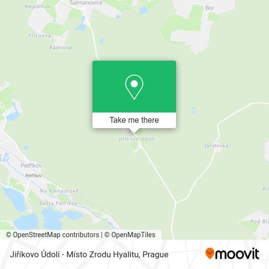 Jiříkovo Údolí - Místo Zrodu Hyalitu map