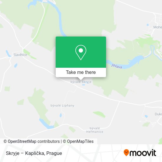 Skryje – Kaplička map