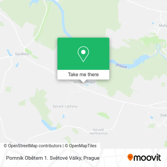 Карта Pomník Obětem 1. Světové Války