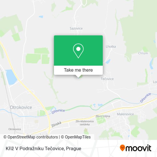 Kříž V Podražníku Tečovice map