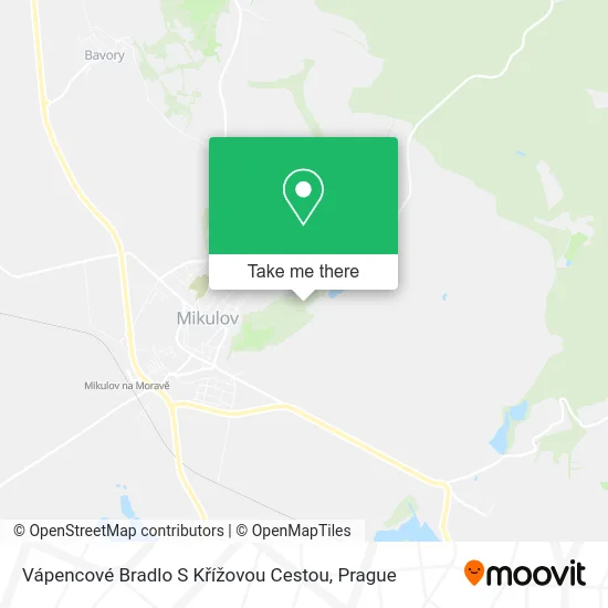 Карта Vápencové Bradlo S Křížovou Cestou
