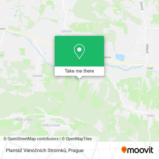 Plantáž Vánočních Stromků map