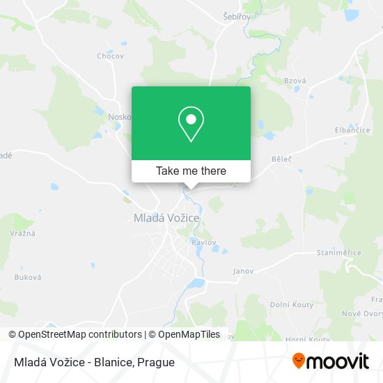 Карта Mladá Vožice - Blanice