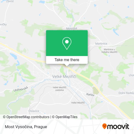Карта Most Vysočina