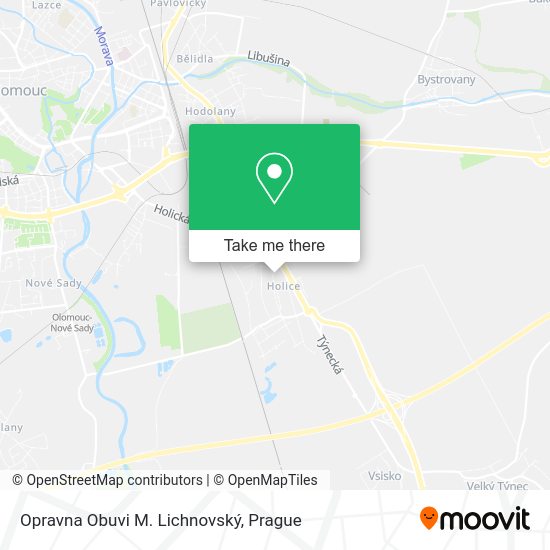 Opravna Obuvi M. Lichnovský map