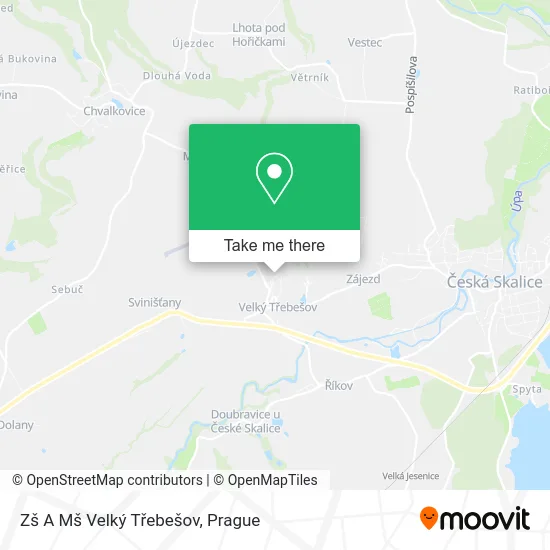 Карта Zš A Mš Velký Třebešov