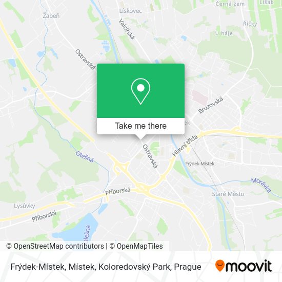 Frýdek-Místek, Místek, Koloredovský Park map