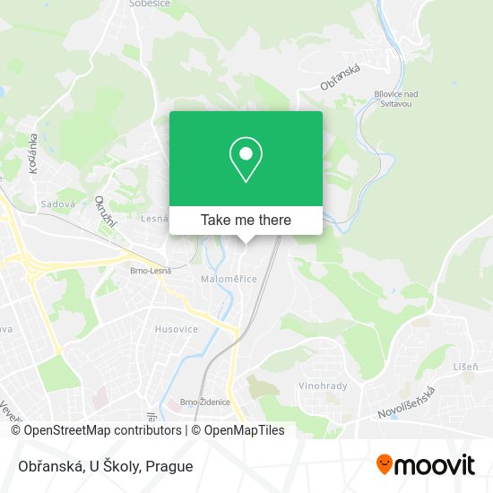 Obřanská, U Školy map