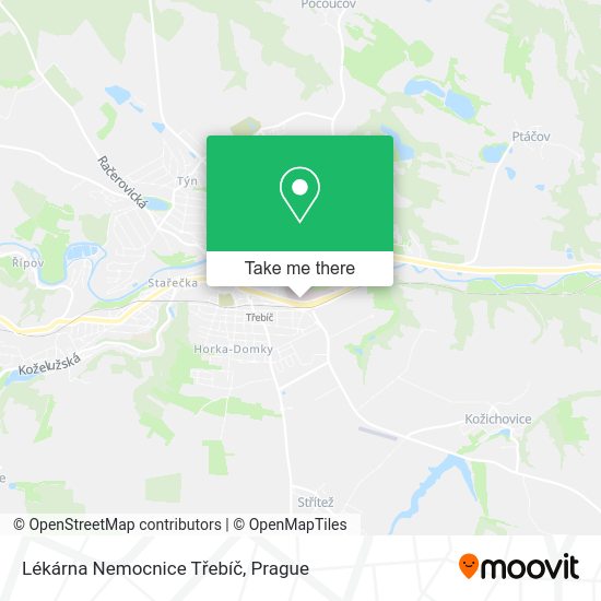 Lékárna Nemocnice Třebíč map