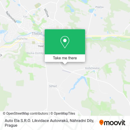 Auto Ela S.R.O. Likvidace Autovraků, Náhradní Díly map