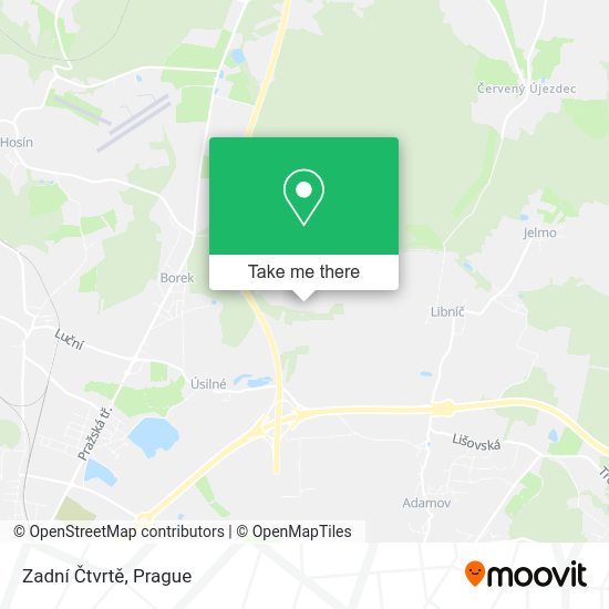 Zadní Čtvrtě map