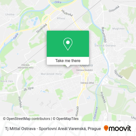 Tj Mittal Ostrava - Sportovní Areál Varenská map