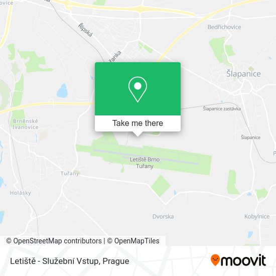 Letiště - Služební Vstup map