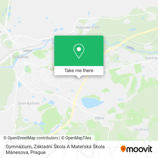 Карта Gymnázium, Základní Škola A Mateřská Škola Mánesova