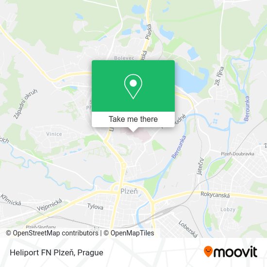 Heliport FN Plzeň map