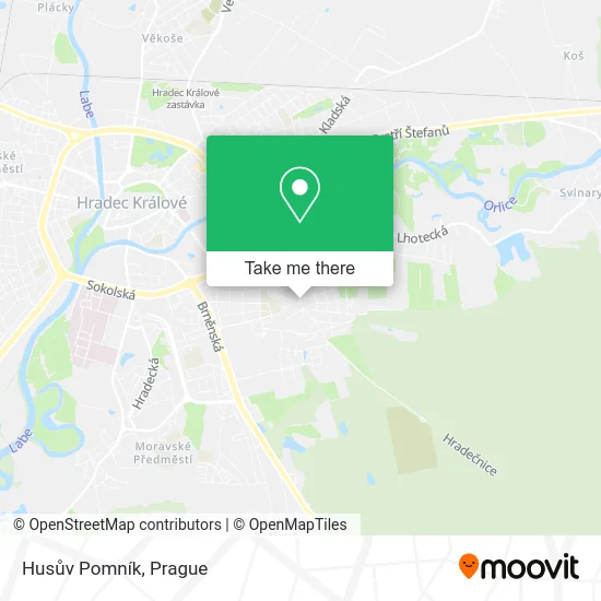 Карта Husův Pomník