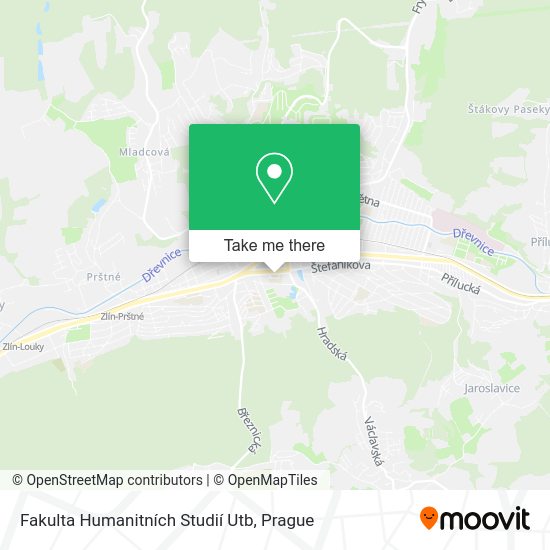 Fakulta Humanitních Studií Utb map