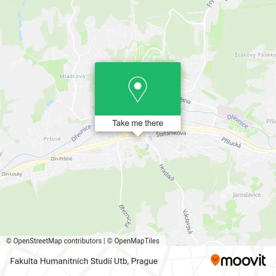 Fakulta Humanitních Studií Utb map