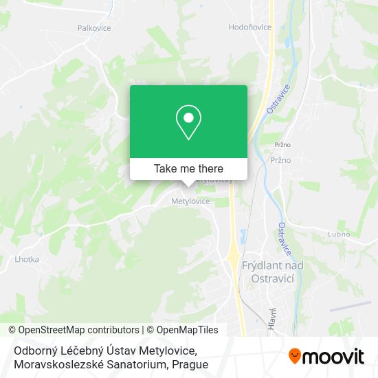 Odborný Léčebný Ústav Metylovice, Moravskoslezské Sanatorium map