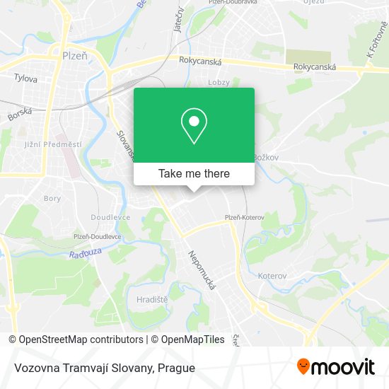 Vozovna Tramvají Slovany map